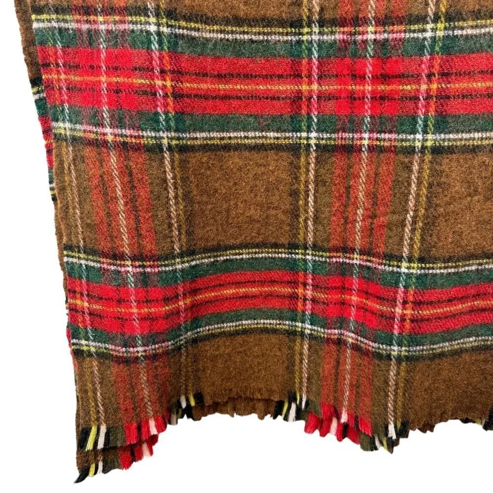 Zara Oversized Blanket Scarf Brown Tartan Plaid Cozy Winter Oblong 78